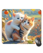 Customized Cute Cats Picture Sublimation Mouse Pad | 8 X 7.5 Inch | Smooth Cloth Surface | Non-Slip Rubber Base | Personalized Mousepad for Laptop & Desktop (F17455)