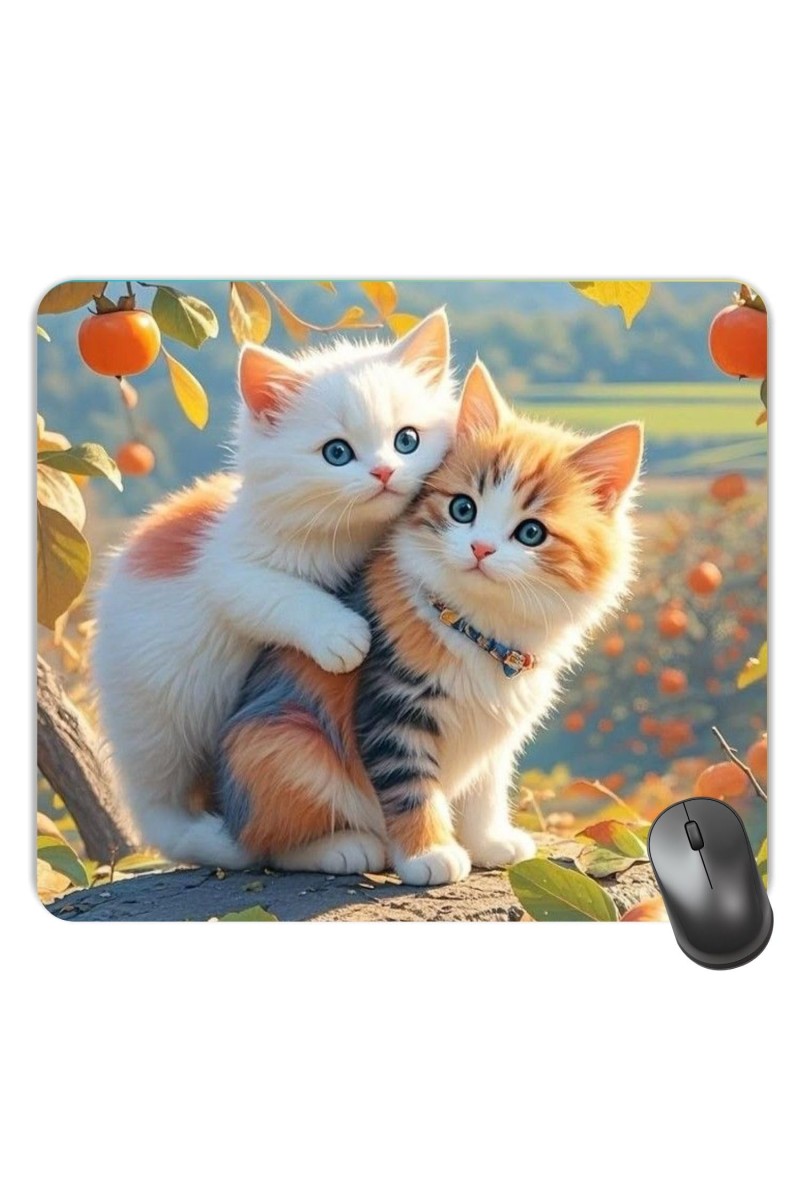 Customized Cute Cats Picture Sublimation Mouse Pad | 8 X 7.5 Inch | Smooth Cloth Surface | Non-Slip Rubber Base | Personalized Mousepad for Laptop & Desktop (F17455)