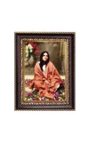 HiTechMart Ma Anandamayi Devi Photo Frame – Ornate Brown & Gold Wooden Frame | Spiritual Photo Frame for Home Temple, Meditation Room, or Office | Hindu God Picture for Devotional Decor (5x7 Inch)