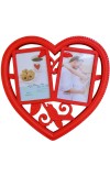 HiTechMart Romantic Red Heart-Shaped Double Photo Frame – Love-Themed Home Décor, 4x6 Inches (10x15cm) – Perfect for Couples, Weddings, Anniversaries & Valentine’s Day Gift