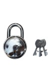 Hi Tech Sales New Round Lock (HUNHAR) | Steel Body | Iron Liver | Double Locking | 3 Silver Keys | 1 Lock | Made in India