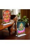 Debi Lakshmi Acrylic T-Style Photo Stand, Compact and Stylish Spiritual Display, easily change 2 photos (Pack of 1)