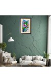 Humming birds painting Photo Frame Funny Animal and Bird Cartoon Art, Black color, 11x15 Inch