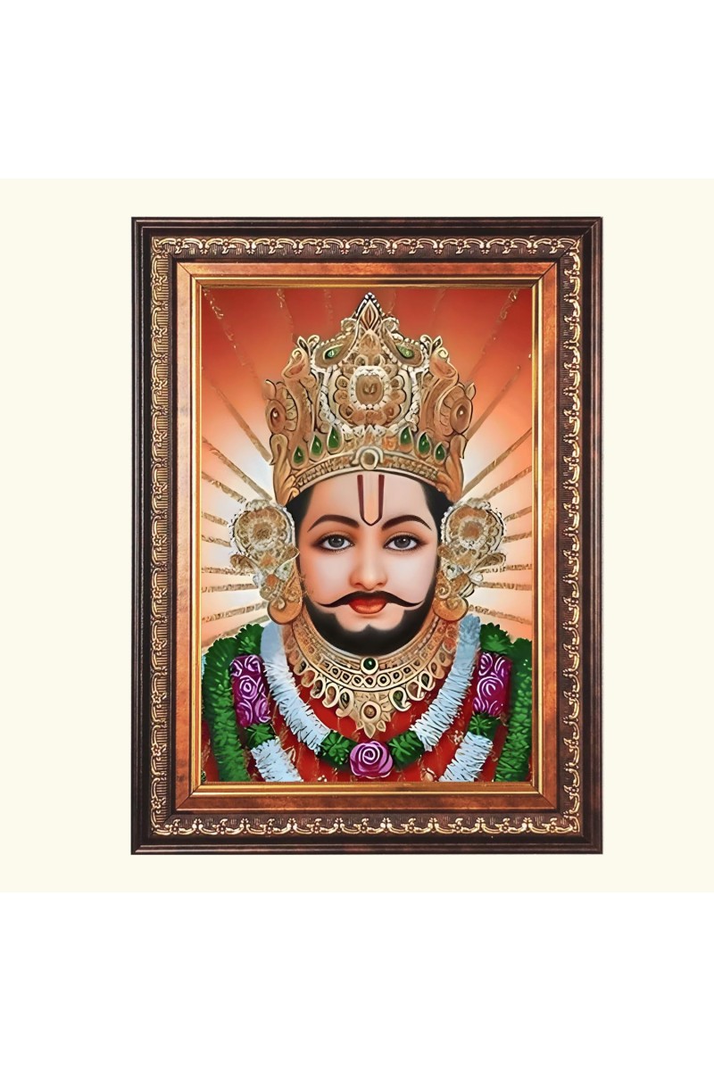 Sri Khatu Shyam Color Photo 8x12 Inch - Vibrant Religious Wall Art for Home or Office Decor.