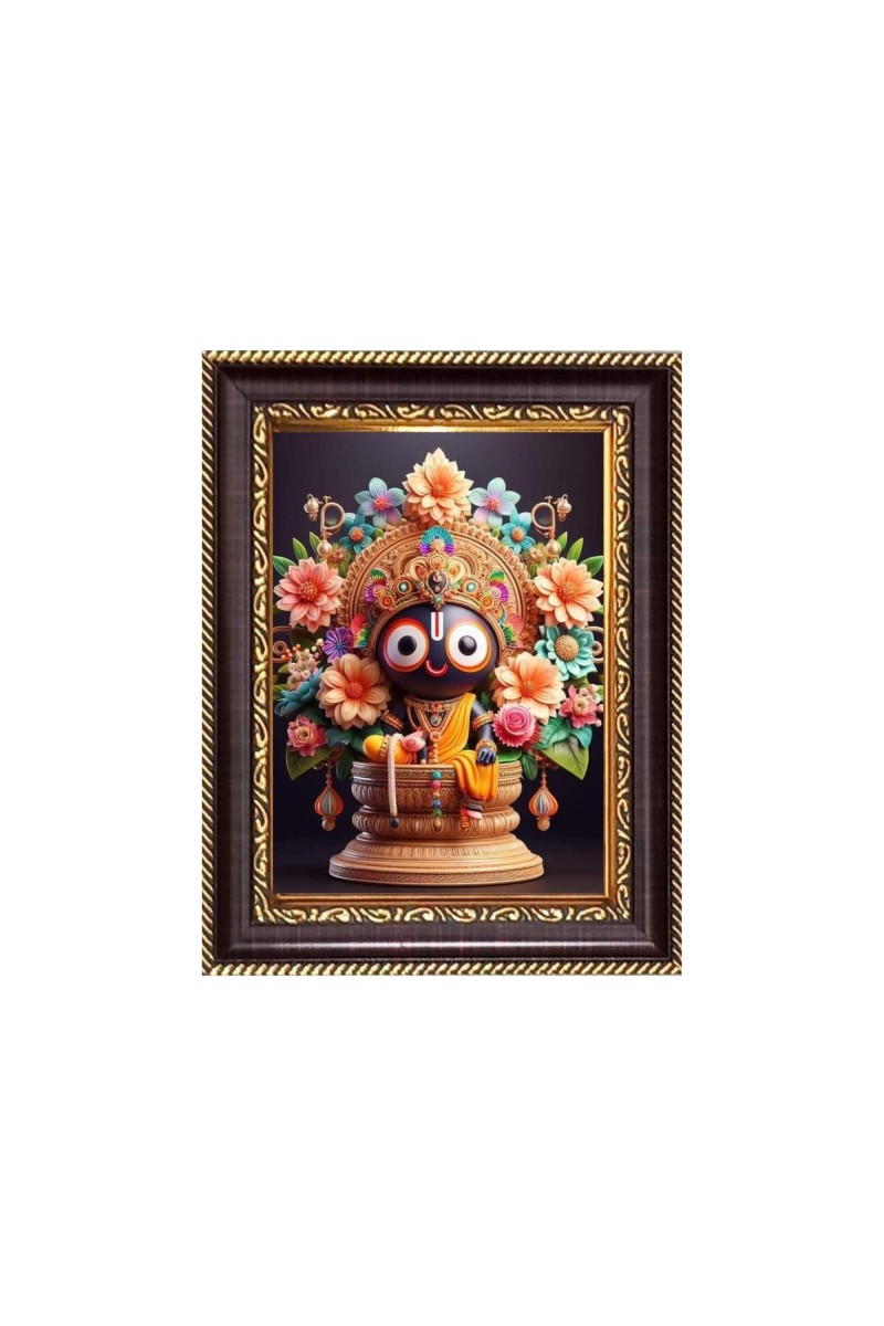 Sri Jagannath Deb Digital Print Photo 6.7x8.7 inches - Vibrant Religious Wall Art for Home, Office and Temple Decor.