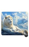 Customized Wild White Tiger Picture Sublimation Mouse Pad | 8 X 7.5 Inch | Smooth Cloth Surface | Non-Slip Rubber Base | Personalized Mousepad for Laptop & Desktop (F17106)