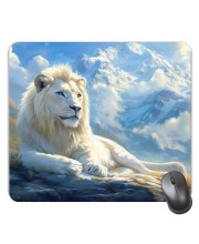 Customized Wild White Tiger Picture Sublimation Mouse Pad | 8 X 7.5 Inch | Smooth Cloth Surface | Non-Slip Rubber Base | Personalized Mousepad for Laptop & Desktop (F17106)