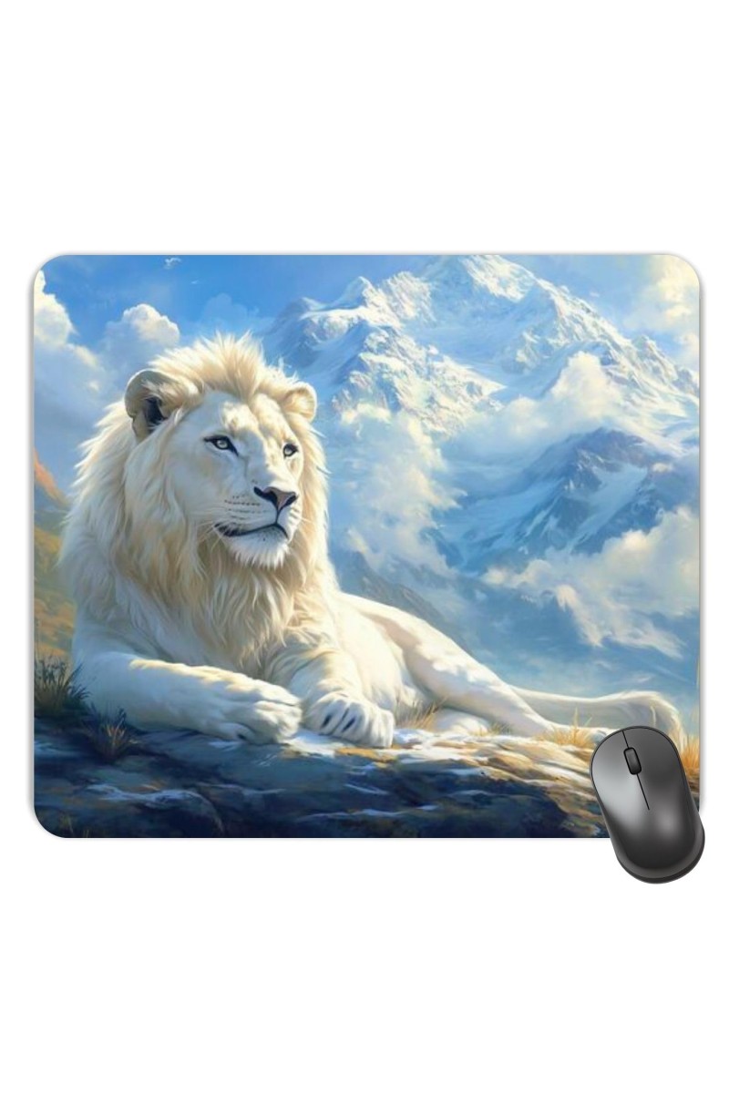 Customized Wild White Tiger Picture Sublimation Mouse Pad | 8 X 7.5 Inch | Smooth Cloth Surface | Non-Slip Rubber Base | Personalized Mousepad for Laptop & Desktop (F17106)