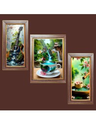 3-Pack A Glimpse of Eternity Photo Frames - 2 Pieces 6x13 Inch & 1 Piece 10x13 Inch - Rustic Wall Art for Home & Office Decor - Botanical Wall Hanging for Living Room, Bedroom, or Workspace