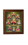 Hitech Sales Durga Mata with 9 form Photo Frame for Pooja Room, Temple Decor, Home Decoration and Gift (Wall and Tabletop, Rectangular, Printed Photo, 12 x 14 inches Frame, Brown)