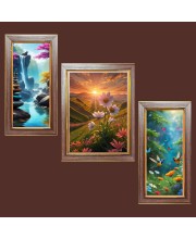 3-Pack Stunning view Photo Frames - 2 Pieces 10x17 Inch & 1 Piece 14x17 Inch - Rustic Wall Art for Home & Office Decor - Botanical Wall Hanging for Living Room, Bedroom, or Workspace