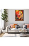Shani Dev Laminated Photo (11x13 Inches Without glass) Divine Blessings for Table and Walls,Home & Office and Temple Decoration
