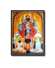 Kali, Ramakrishna Paramahamsa & Sarada Devi Laminated Photo - 13x15 Inches, Divine Blessings for Home & Office and Temple Decoration