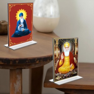 Guru Nanak Acrylic T-Style Photo Stand - 7x9 Inches, Compact and Stylish Spiritual Display, easily change 2 photos (Pack of 1) Guru Nanak Acrylic T-Style Photo Stand - 7x9 Inches, Compact and Stylish Spiritual Display, easily change 2 photos (Pack of 1)