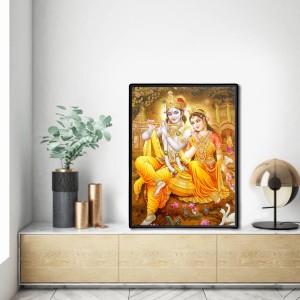 Radha Krishna Laminated Photo - 5x7 Inches, Divine Blessings for Home & Office and Temple Decoration