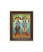 Lord Vishnu and Ganeshji Digital Print Photo 6.7x8.7 inches - Vibrant Religious Wall Art for Home, Office and Temple Decor.