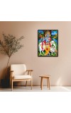 Krishna Laminated Photo - 11x13 Inches, Divine Blessings for Home & Office and Temple Decoration