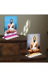 Sri Ramakrishna Paramhansa Acrylic T-Style Photo Stand, Compact and Stylish Spiritual Display, easily change 2 photos (Pack of 1)