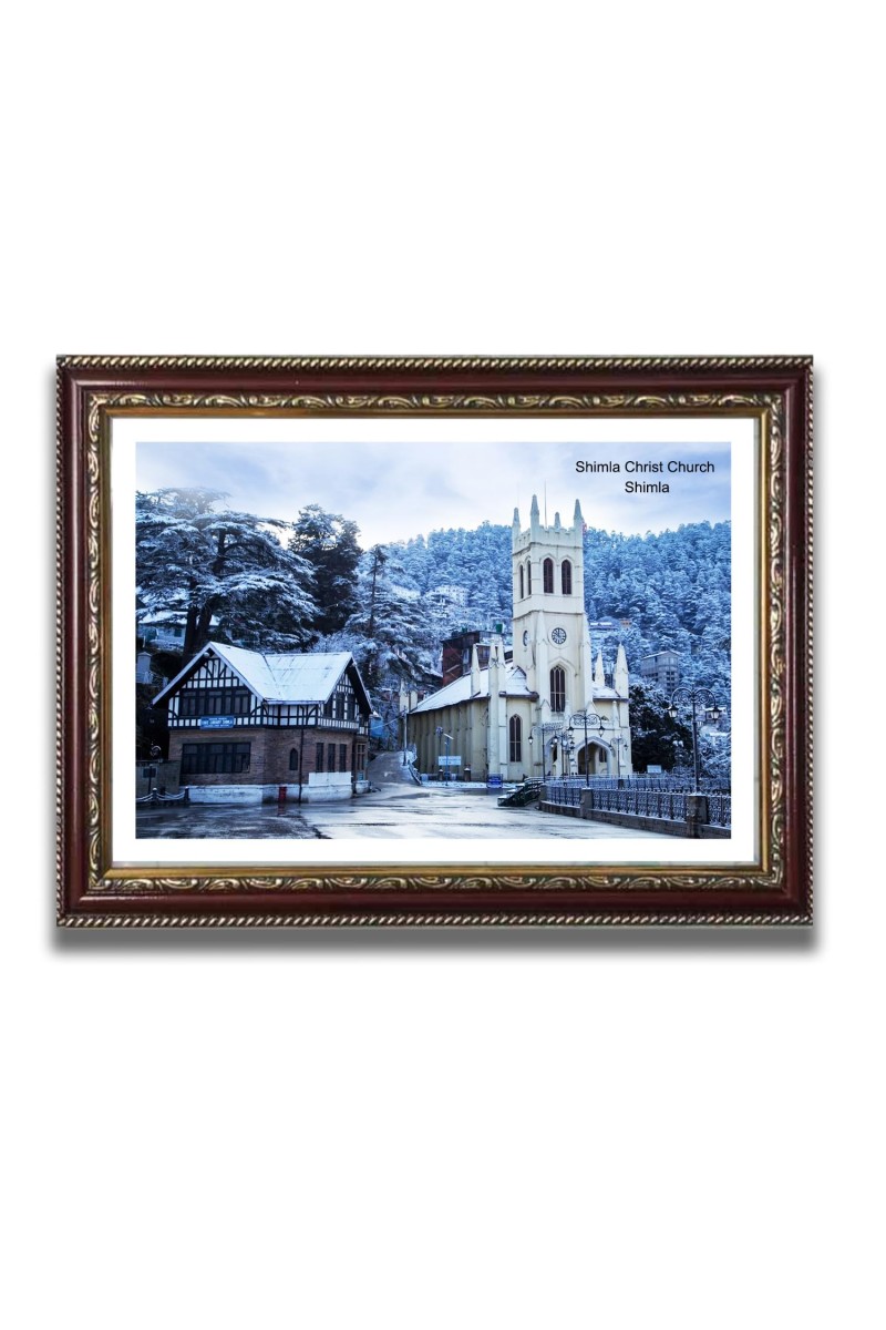 Shimla Christ Church Church Photo Frame, Beautiful Elegant Framed Wall Art of Iconic Cathedral