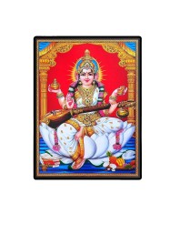 Saraswati Laminated Photo - 5x7 Inches, Divine Blessings for Home & Office and Temple Decoration