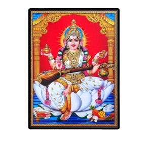Saraswati Laminated Photo - 5x7 Inches, Divine Blessings for Home & Office and Temple Decoration Saraswati Laminated Photo - 5x7 Inches, Divine Blessings for Home & Office and Temple Decoration