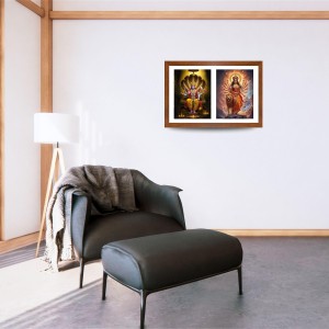 Lord vishnu and goddess durga Photo Frame - 13x17Inches - Spiritual Artwork for Home Decor, Puja Room and Office Decoration