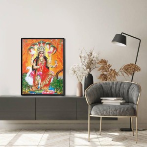 Maa Manasa Laminated Photo - 7x9 Inches, Divine Blessings for Home & Office and Temple Decoration