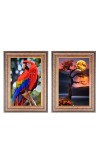 Elegant Vintage Style Wooden Photo st of 2 Frame for Wall & Table Décor – Antique Brown & Gold Finish | Suitable for Painting, Certificate, Photo, or Art Display (2, Medium)