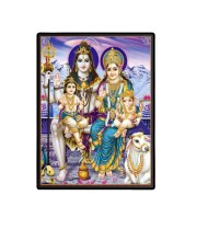 Shiva Family Laminated Photo - 5x7 Inches, Divine Blessings for Home & Office and Temple Decoration
