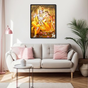 Radha Krishna Laminated Photo - 5x7 Inches, Divine Blessings for Home & Office and Temple Decoration