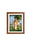 Generic Lord Dattatreya Colored Photo | 7x5 Inch Spiritual Wall Art for Home, Temple, Puja Room | Brown, Rectangular Frame