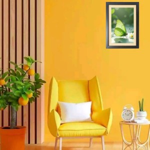The green butterfly Photo Frame Funny Animal and Bird Cartoon Art, Black color, 19x23 Inch