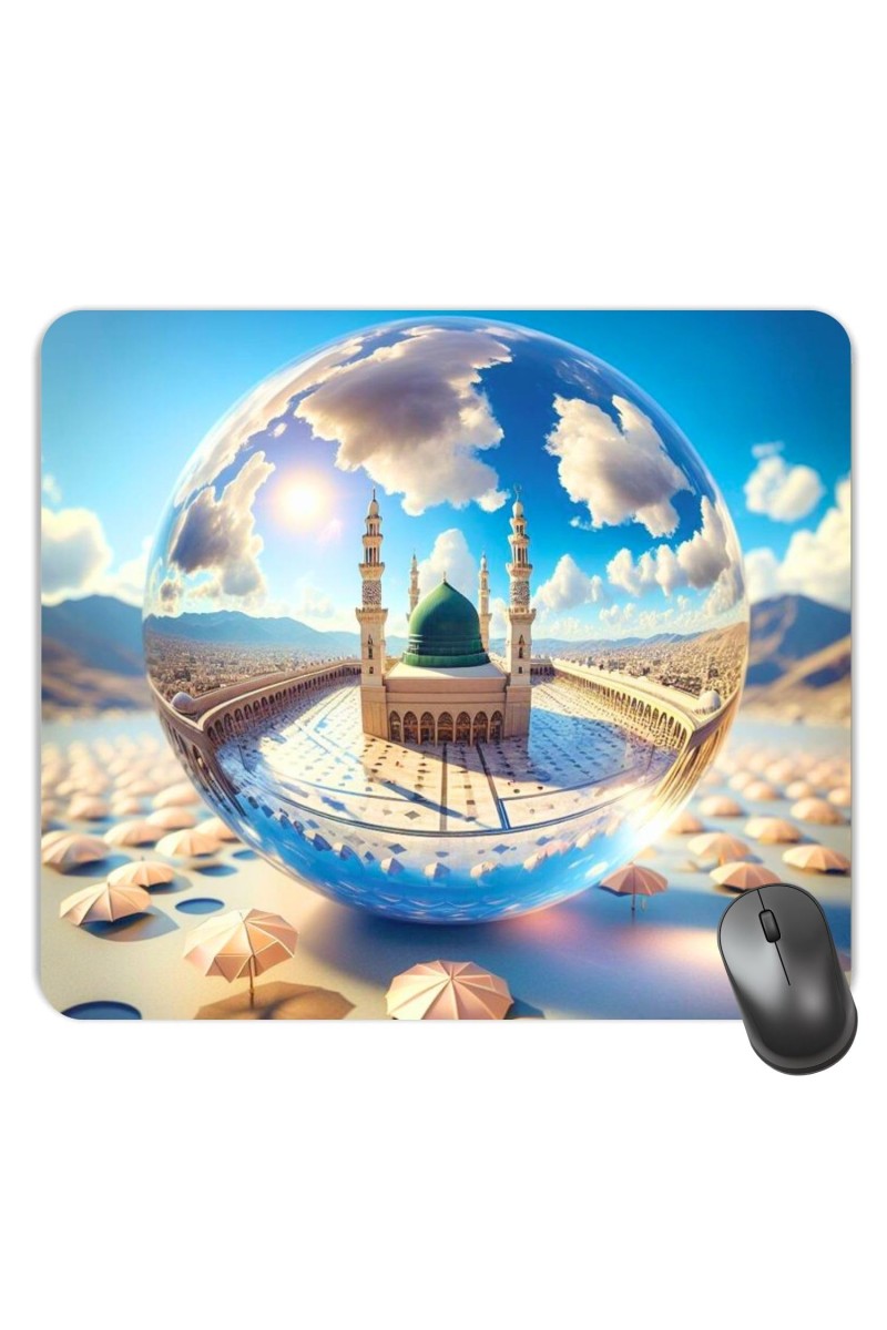 Customized Masjid Picture Sublimation Mouse Pad | 8 X 7.5 Inch | Smooth Cloth Surface | Non-Slip Rubber Base | Personalized Mousepad for Laptop & Desktop (F17210)