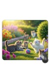 Customized Cute Cats Picture Sublimation Mouse Pad | 8 X 7.5 Inch | Smooth Cloth Surface | Non-Slip Rubber Base | Personalized Mousepad for Laptop & Desktop (F17456)