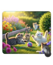 Customized Cute Cats Picture Sublimation Mouse Pad | 8 X 7.5 Inch | Smooth Cloth Surface | Non-Slip Rubber Base | Personalized Mousepad for Laptop & Desktop (F17456)