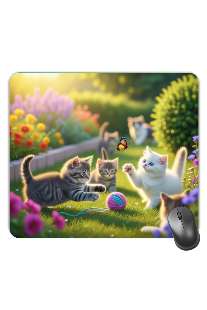 Customized Cute Cats Picture Sublimation Mouse Pad | 8 X 7.5 Inch | Smooth Cloth Surface | Non-Slip Rubber Base | Personalized Mousepad for Laptop & Desktop (F17456)