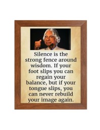 A P J Abdul Kalam & Famous Quote Brown Frame, 10x14InchesInspirational Wall Art for Office, Home DecorIdeal Spiritual Gift