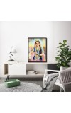 Radha Laminated Photo - 5x7 Inches, Divine Blessings for Home & Office and Temple Decoration