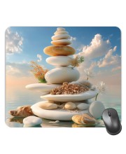 Customized Stone Balance Picture Sublimation Mouse Pad | 8 X 7.5 Inch | Smooth Cloth Surface | Non-Slip Rubber Base | Personalized Mousepad for Laptop & Desktop (F17266)