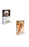 Car Desk/Table Top Sant Rajinder Singh ji Maharaj Acrylic T-Style Photo Stand - 2.5x3.5 Inches, Compact and Stylish Spiritual Display, easily change 2 photos (Pack of 1)