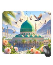 Customized Masjid Picture Sublimation Mouse Pad | 8 X 7.5 Inch | Smooth Cloth Surface | Non-Slip Rubber Base | Personalized Mousepad for Laptop & Desktop (F17206)