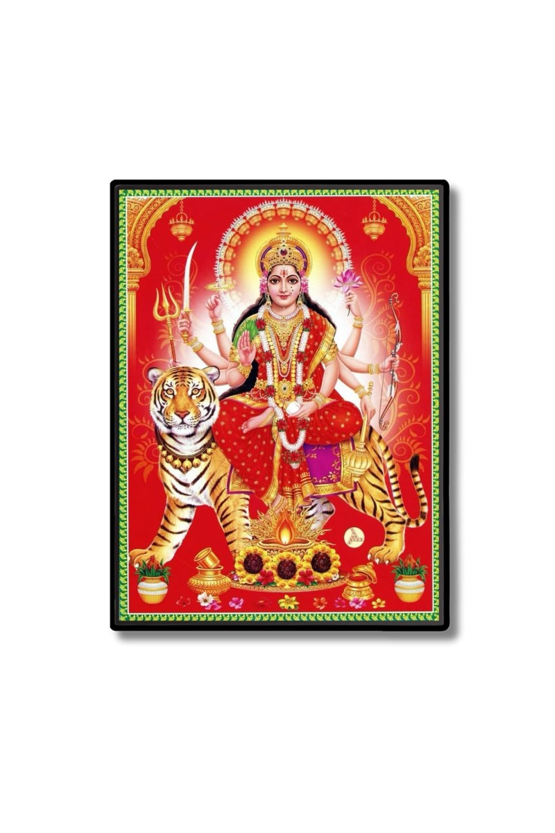 Durga Laminated Photo - 5x7 Inches, Divine Blessings for Home & Office and Temple Decoration