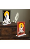 Sri Ramakrishna Paramhansa & Sarada Debi Acrylic T-Style Photo Stand, Compact and Stylish Spiritual Display, easily change 2 photos (Pack of 1)
