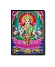 Lakshmi Laminated Photo - 5x7 Inches, Divine Blessings for Home & Office and Temple Decoration