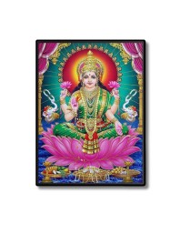 Lakshmi Laminated Photo - 5x7 Inches, Divine Blessings for Home & Office and Temple Decoration