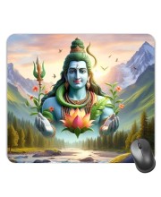 Customized Lord Shiva Picture Sublimation Mouse Pad | 8 X 7.5 Inch | Smooth Cloth Surface | Non-Slip Rubber Base | Personalized Mousepad for Laptop & Desktop (F17367)
