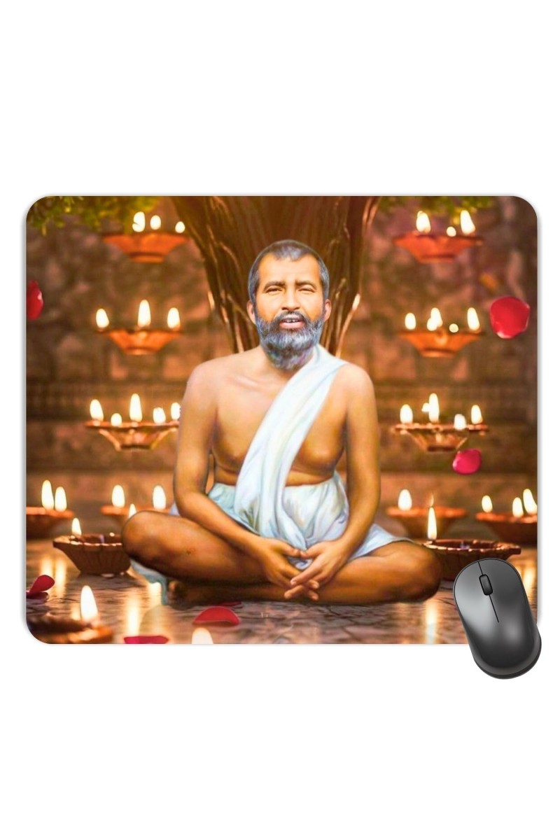 Customized Ramakrishna Paramahamsa Picture Sublimation Mouse Pad | 8 X 7.5 Inch | Smooth Cloth Surface | Non-Slip Rubber Base | Personalized Mousepad for Laptop & Desktop (F17078)