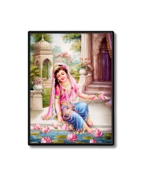 Radha Laminated Photo - 5x7 Inches, Divine Blessings for Home & Office and Temple Decoration
