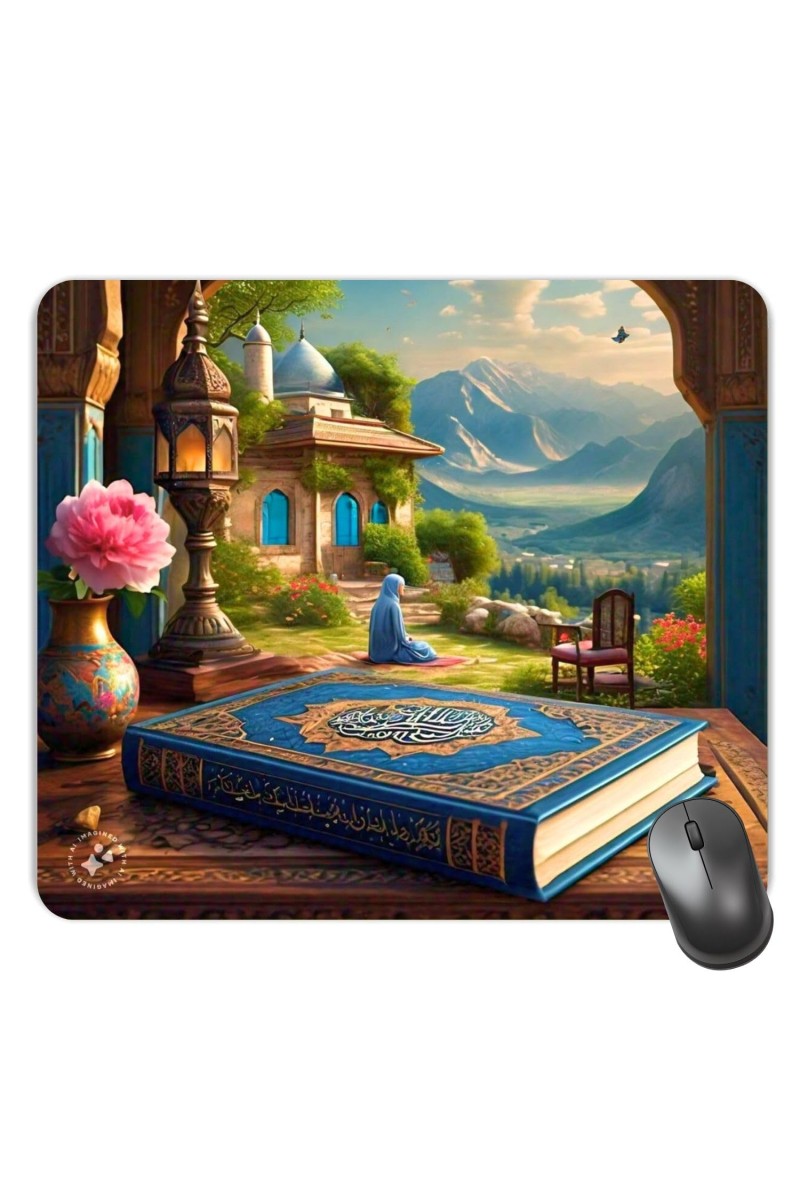 Customized Masjid Picture Sublimation Mouse Pad | 8 X 7.5 Inch | Smooth Cloth Surface | Non-Slip Rubber Base | Personalized Mousepad for Laptop & Desktop (F17205)