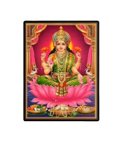 Lakshmi Laminated Photo - 5x7 Inches, Divine Blessings for Home & Office and Temple Decoration